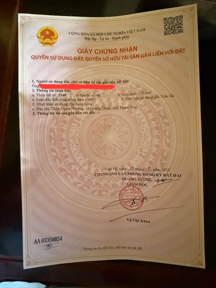 Bán đất huyện Quảng Xương tỉnh Thanh Hóa, giá 880 triệu