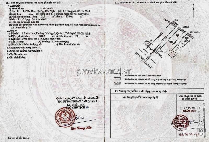 Bán gấp nhà mặt tiền Quận 1, Giá 5Tỷ360/101,2m2 đường Lê Văn Hưu, Bến Nghé, Quận 1. Gần UBND quận 1