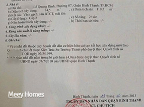 Bán nhà riêng quận Bình Thạnh, thành phố Hồ Chí Minh giá 8 tỷ