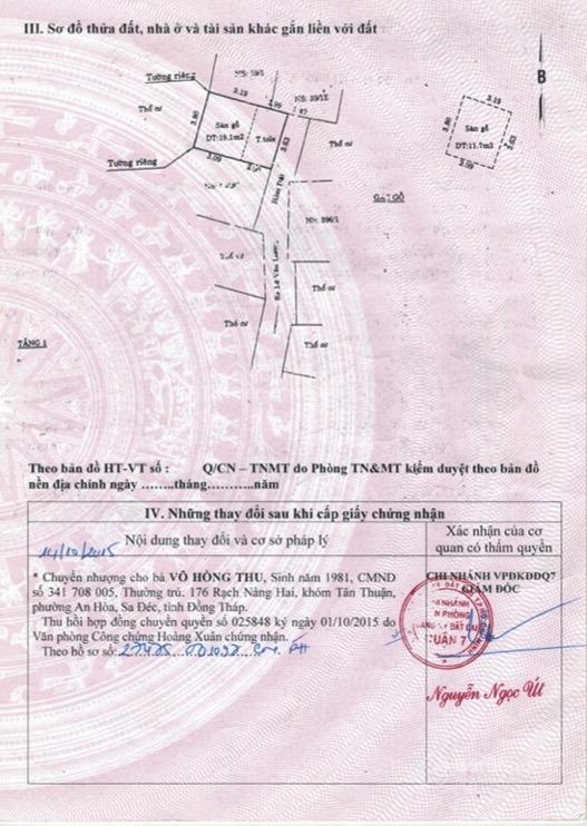 Bán nhà trống quận 7 DT 3,8 x 5,1 mét. Một trệt, một gác suốt