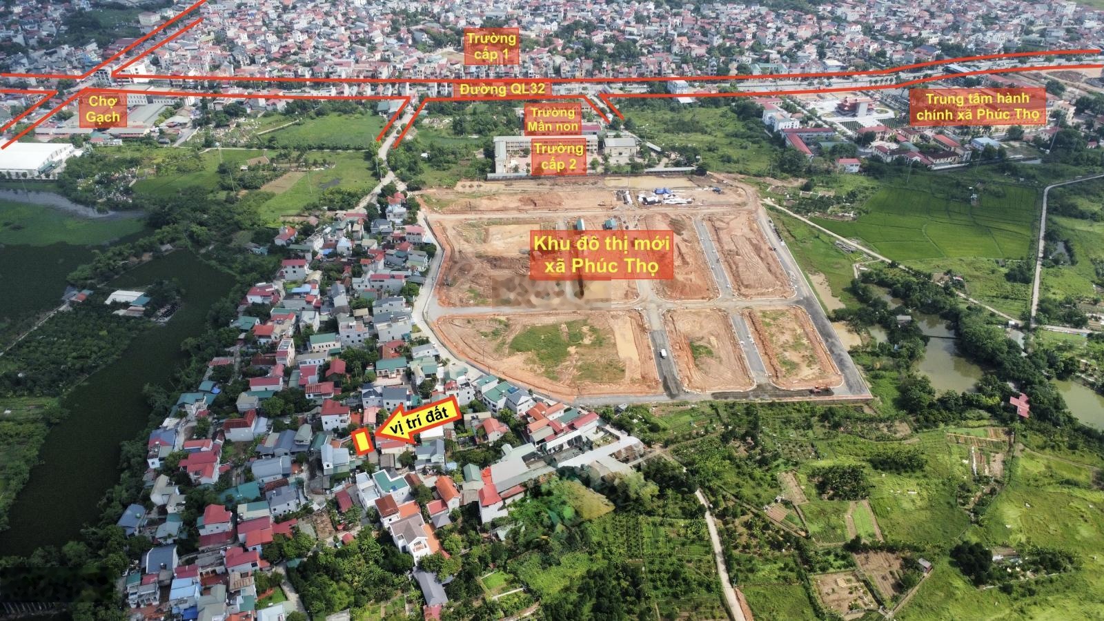 Bán đất đẹp tại Thị trấn Phúc Thọ, 2 tỷ, 46m2, mặt tiền 4.4m