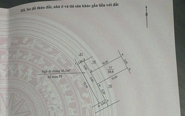 Bán đất Vạn 3, Nam Phù, Thanh Trì 40m², vuông vắn, ngõ thoáng