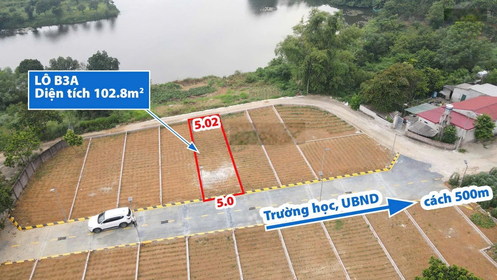 Còn duy nhất 1 lô view hồ 102,8m2 giá chỉ 18tr/m2 cách hồ Đồng Mô 500m, gần trường Lục Quân Sơn Tây