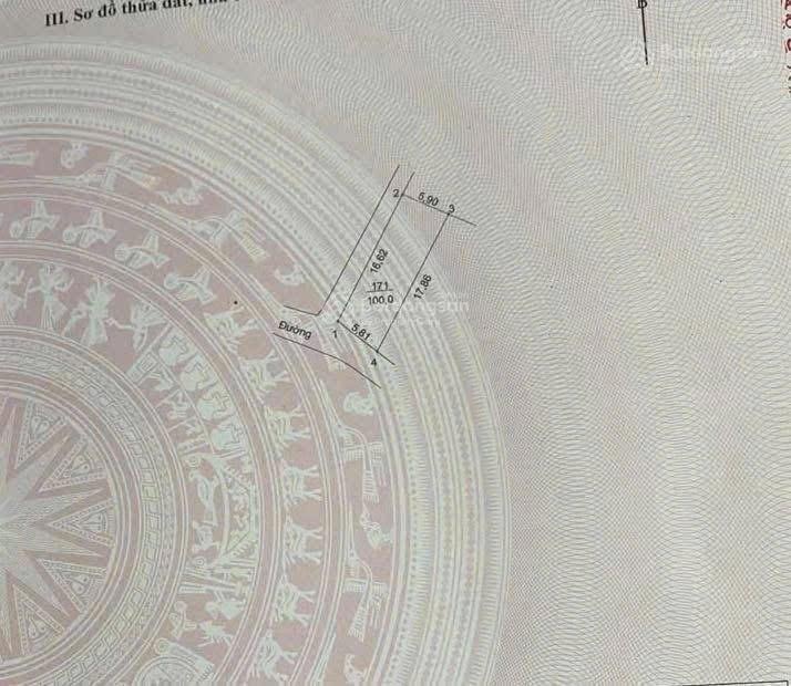 Bán lô đất 100m2 lô góc duy nhất