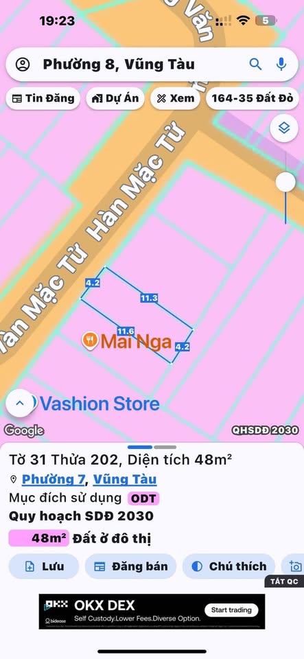 Bán đất tặng nhà mặt tiền 2 xe hơi né nhau, khu trung tâm thương mại phường 7, Vũng Tàu, giá 6.2 tỷ