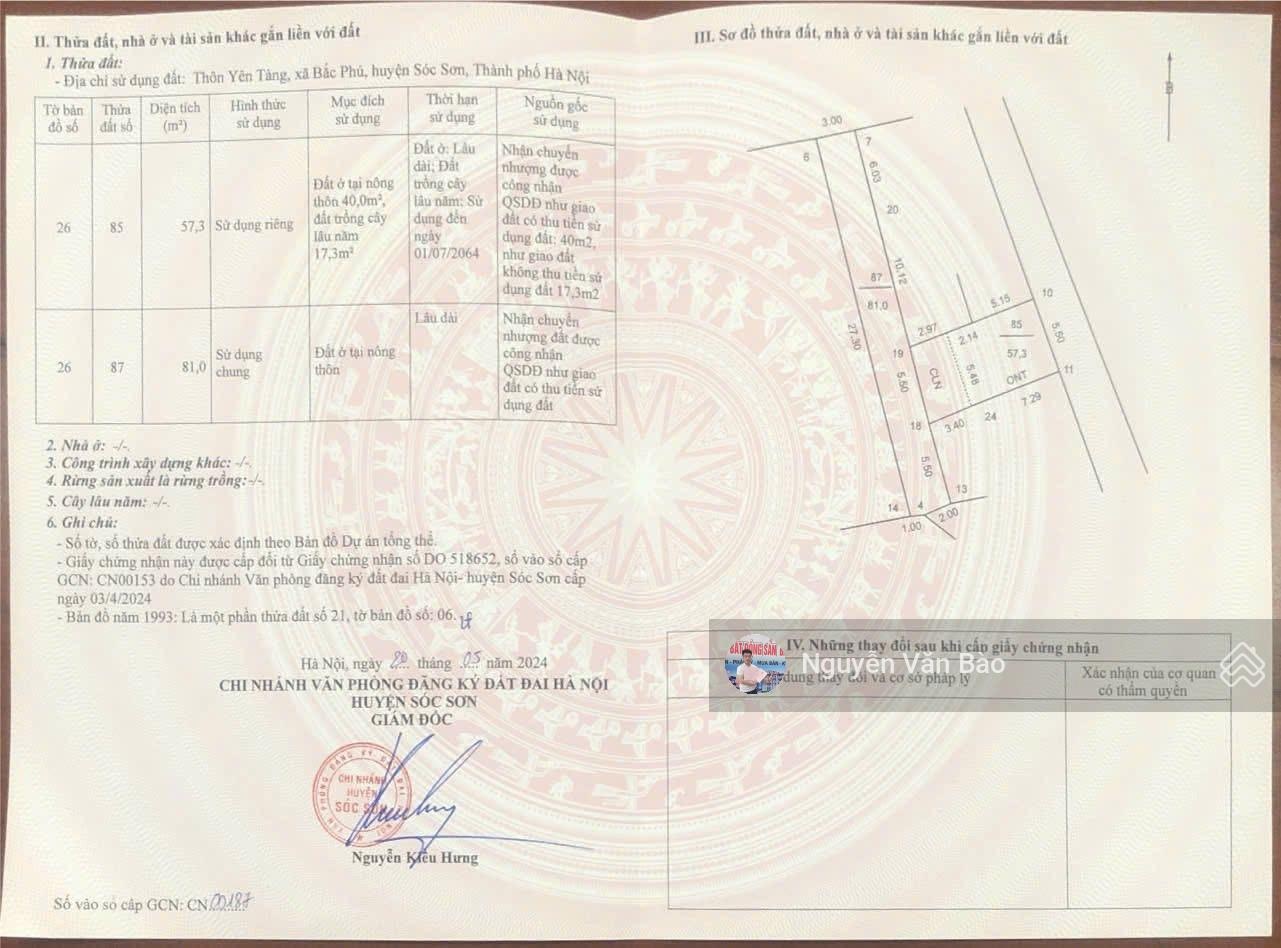 Bán đất giá đầu tư yên tàng, bắc phú, sóc sơn