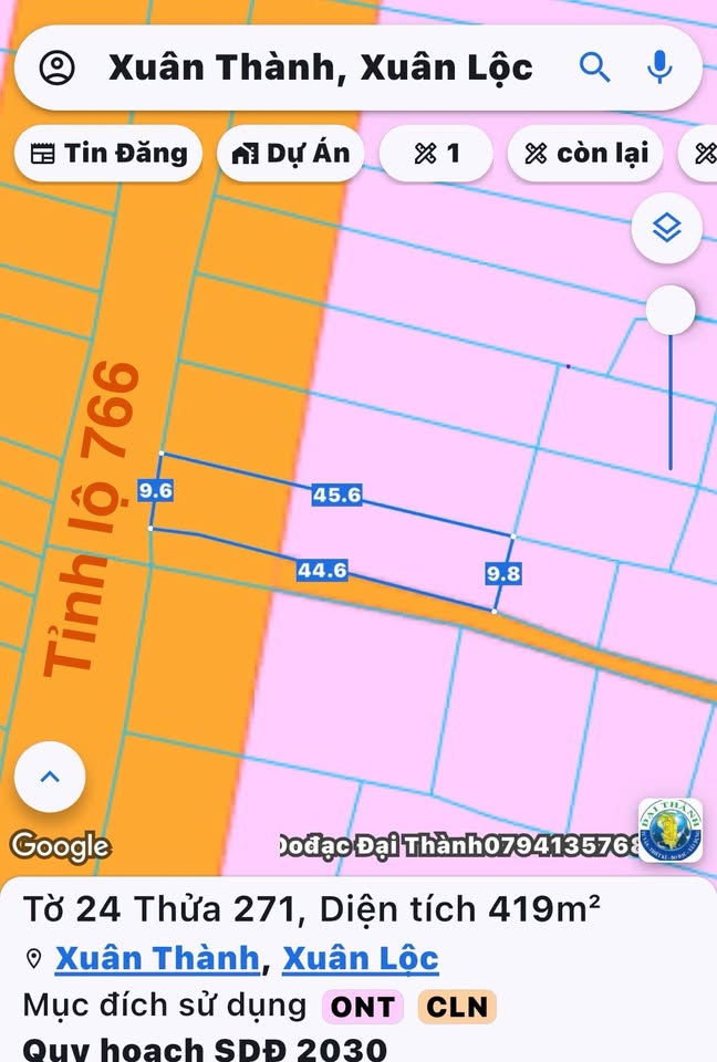 Chủ gửi bán mảnh đất mặt tiền Tỉnh lộ 766, Xuân Thành, Xuân Lộc, Đồng Nai cũ, giá 2.25 tỷ