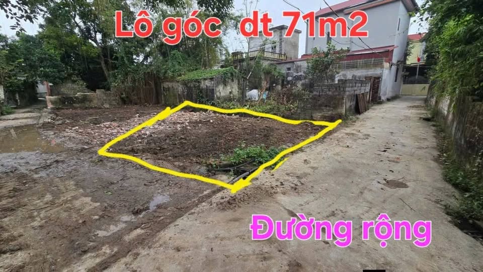 Đất lô góc rẻ nhất Thanh Liêm 71m2, mặt tiền rộng 8m