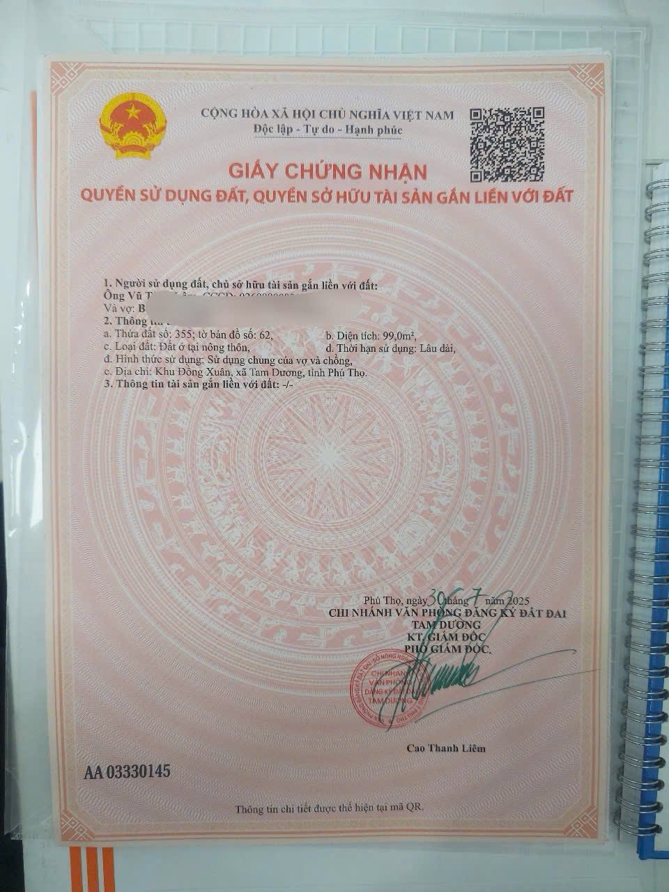 Bán lô đất Đông Xuân, Kim Long, Tam Dương, gần Quốc lộ 2B, giá 2.3 tỷ