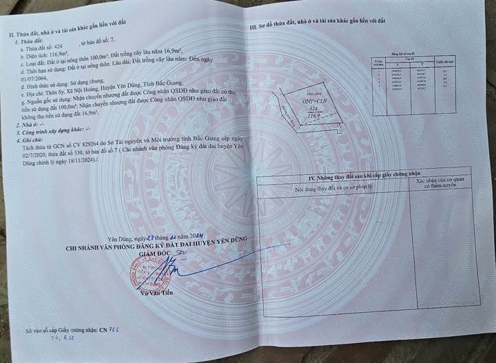 Bán lô đất 2 mặt tiền tại Nội Hoàng, Bắc Ninh, gần khu công nghiệp, đầu tư xây nhà trọ cực kỳ hợp lý