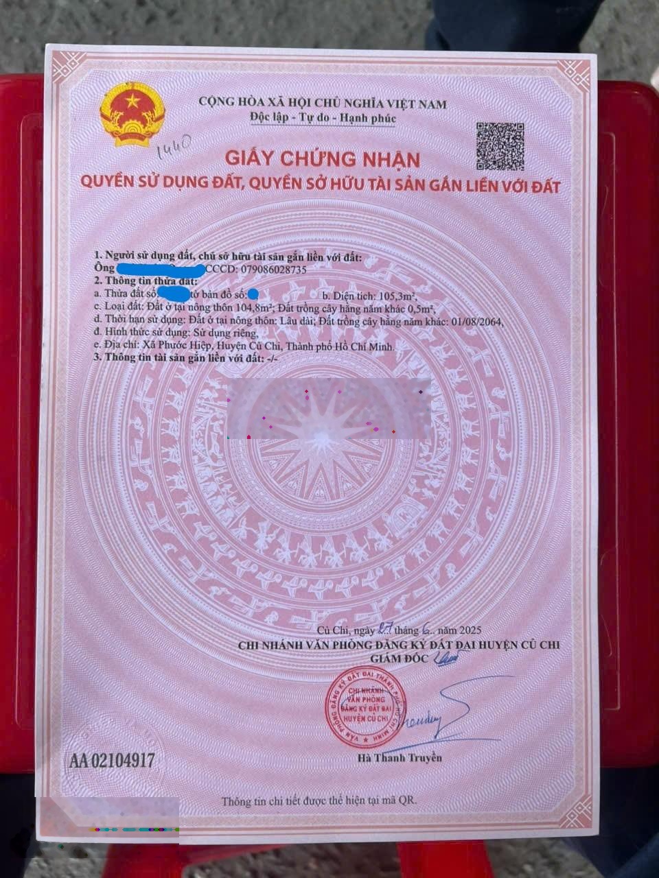 Bán đất 105m2 giá 885 triệu ngay gần KCN Tây Bắc Củ Chi, sổ hồng riêng dân cư đông đúc, đường nhựa