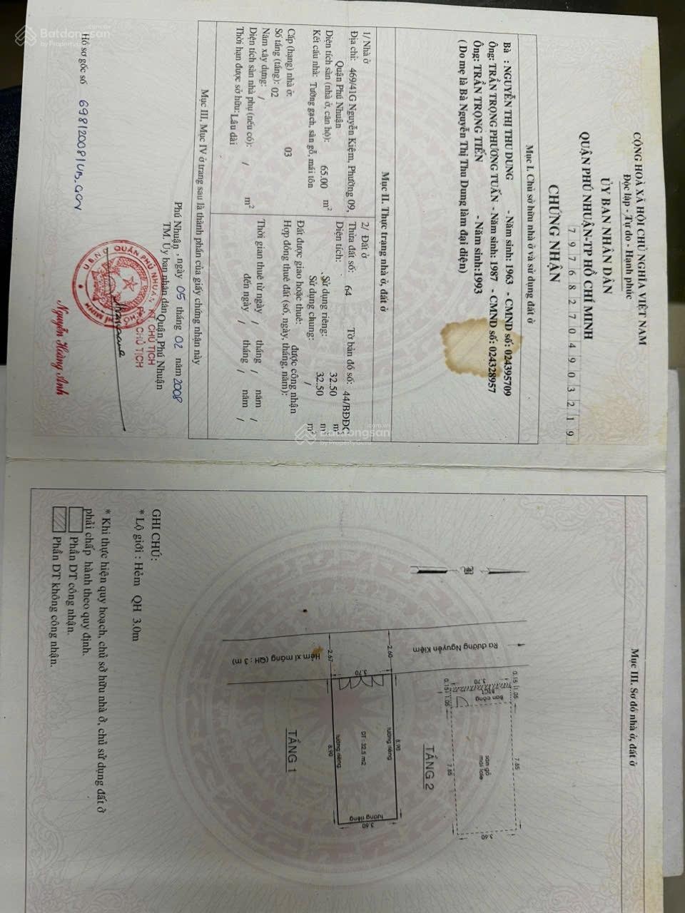 Bán Nhà riêng 2PN, 2WC, 33m2, giá tốt tại Nguyễn Kiệm, p 9, Q.Phú Nhuận, HCM