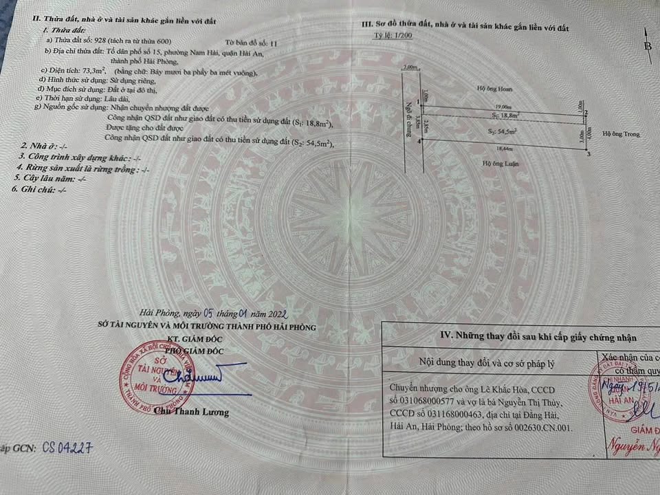 Chính chủ gửi bán lô đất tại Ngô Gia Tự, Hải An, Hải Phòng, giá 2.28 tỷ