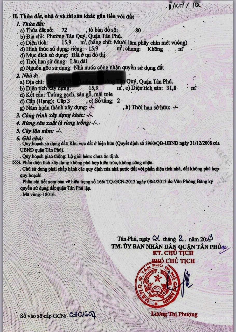 Ngộp. 4.3x4m 1 lầu, công nhận 16m2 xây dựng 32m2 giá: 1,8 tỷ TL