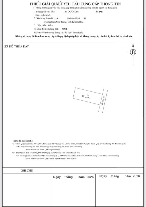 Bán đất thành phố Nha Trang, tỉnh Khánh Hòa, giá 360 triệu