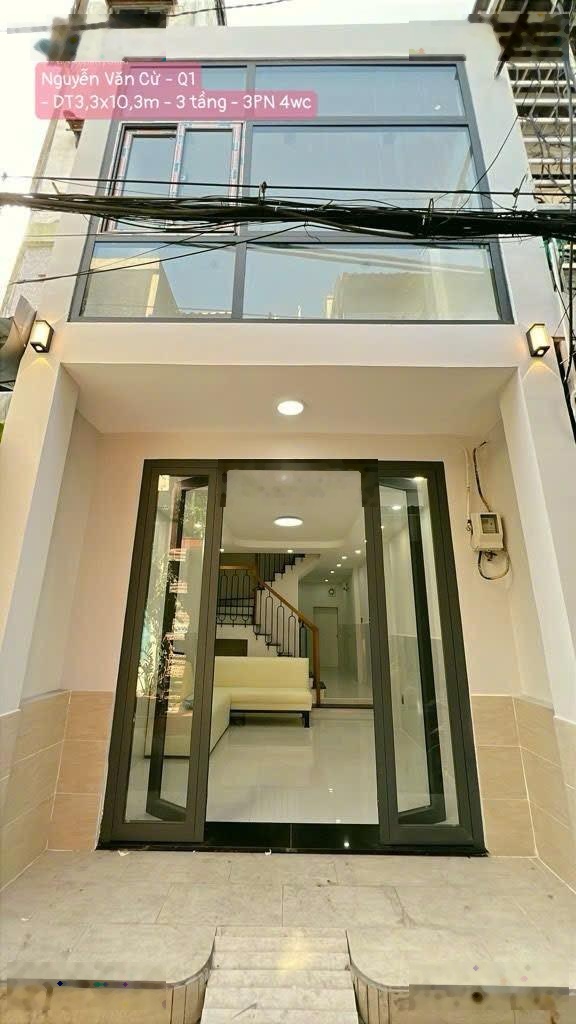 Nguyễn văn cừ q1 nhà mới ở ngay - dt: 3,3 x 10,3m - 3 tầng -3pn lớn - 4wc - 6 tỷ100 tl