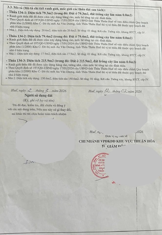 Bán nhà dân tại xóm 3 Ngọc Anh, Huế, 80m2, giá 1,56 tỷ