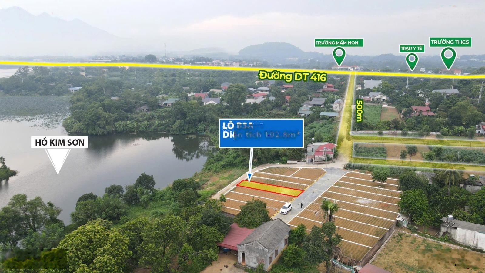 Duy nhất! Lô view hồ 102,8m2 giá chỉ 18tr/m2 cách hồ Đồng Mô 500m, gần trường Lục Quân Sơn Tây