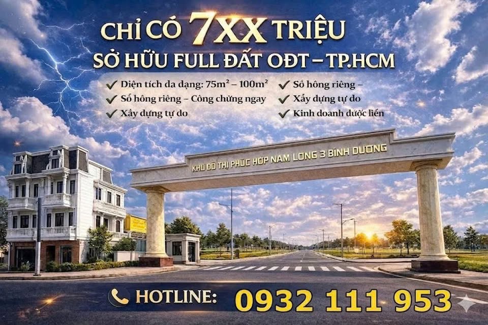Gửi bán lô đất trong khu dân cư Nam Long, Bình Dương, diện tích 75m2, giá thương lượng