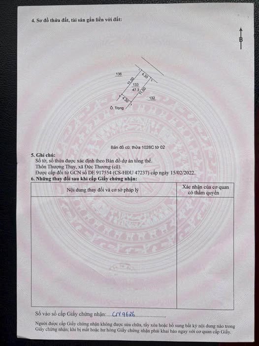 Bán 47.3m2 đất tại Thượng Thuỵ, Đức Thượng, Hoài Đức, đường thông ô tô chạy