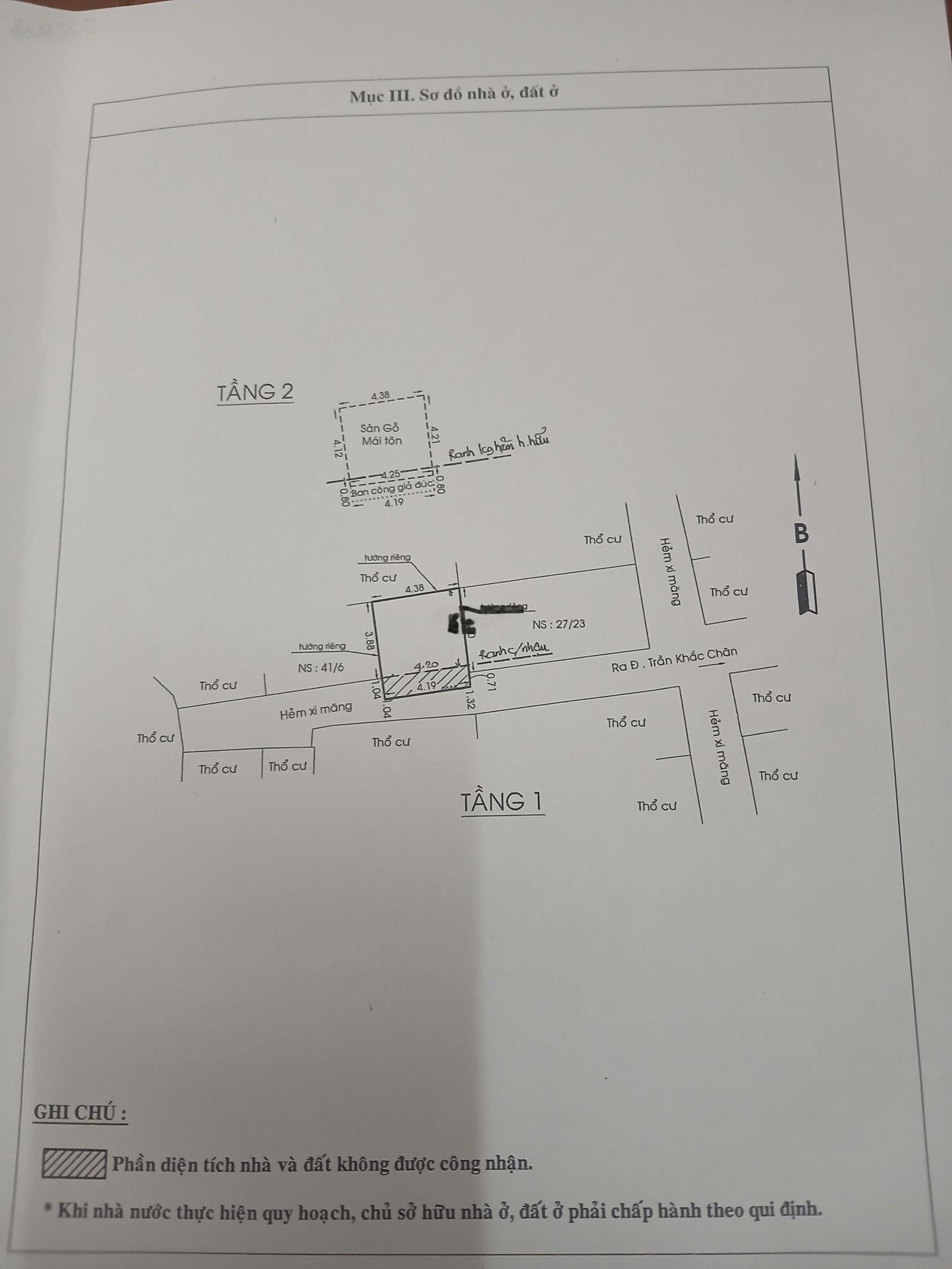 Bán nhà riêng 41/7 Trần Khắc Chân, 3,5 tỷ, 16,9 m2, giá siêu hời Hot!