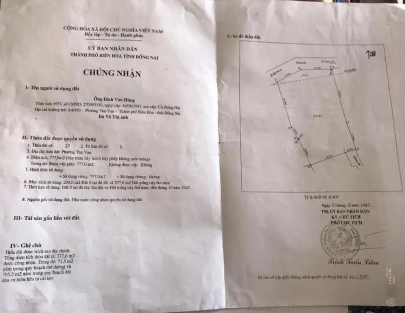 Bán nhà phường Tân Vạn, Đồng Nai