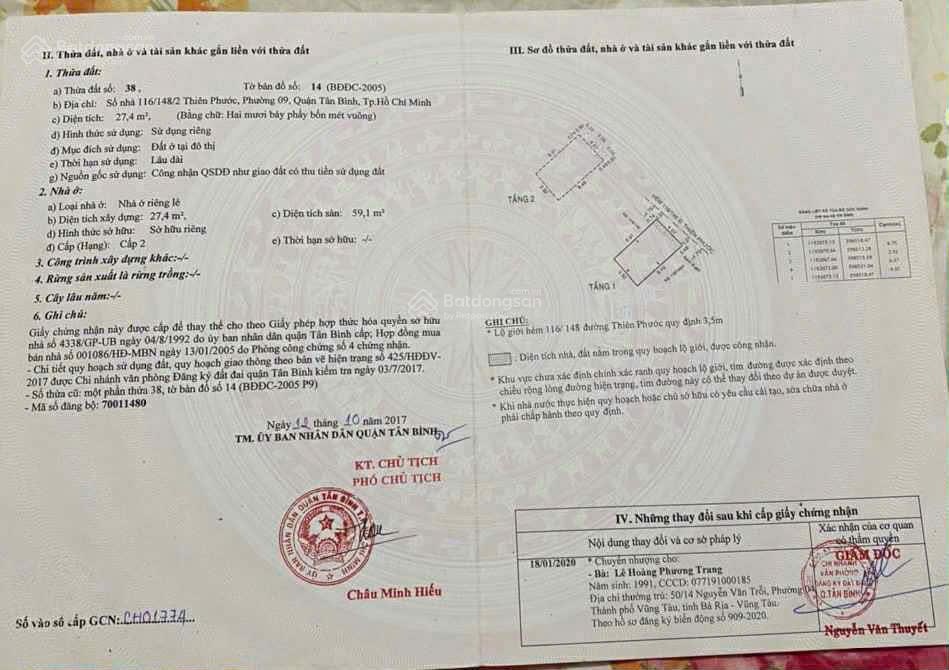 Bán nhà Tân Bình giá rẻ gần Chợ Ông Địa có sẵn dòng tiền 8tr/tháng