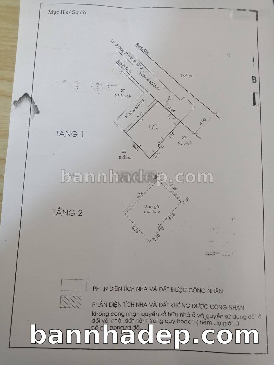 Bán nhà riêng tại 39/7 Tôn Thất Tùng, Quận 1, 8,5 tỷ, 32m2, uy tín