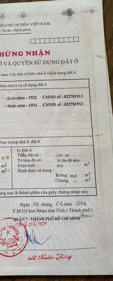 Nhà 2 lầu hẻm 264/ lê văn lương phường Tân Hưng quận 7