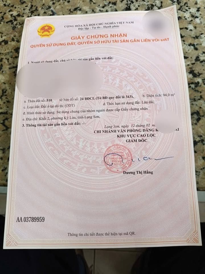 Bán lô đất góc trung tâm Lạng Sơn, đường ô tô thông Ngô Quyền