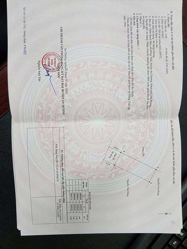 Cần bán lô đất tại Bạch Mai, Đồng Thái, An Dương, ngõ rộng 5m, giá 2.2 tỷ