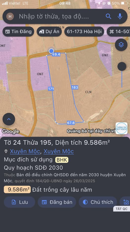 Bán đất huyện Xuyên Mộc, tỉnh Bà Rịa, Vũng Tàu, giá 8 tỷ