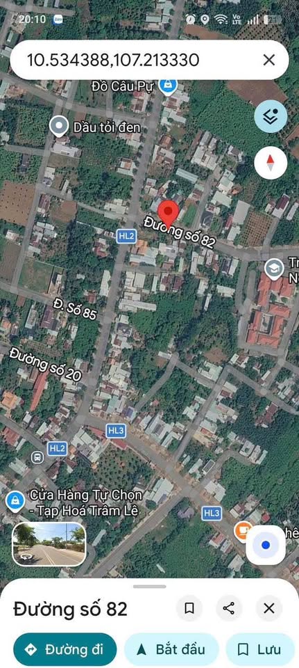 Bán lô đất đẹp mặt tiền đường 82 Hoà Long, Bà Rịa, đối diện trường mầm non Long Xuyên, giá 2.45 tỷ