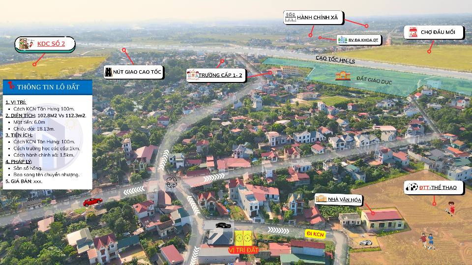 Đất vàng Lạng Giang, gần khu công nghiệp Tân Hưng, sổ sẵn, giá đầu tư