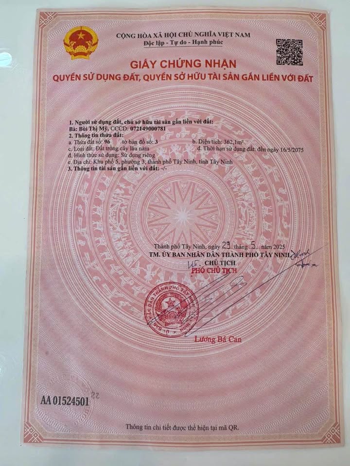 Đất 2 mặt tiền cực đỉnh, 370m2, giá 16 triệu/m2, Tây Ninh