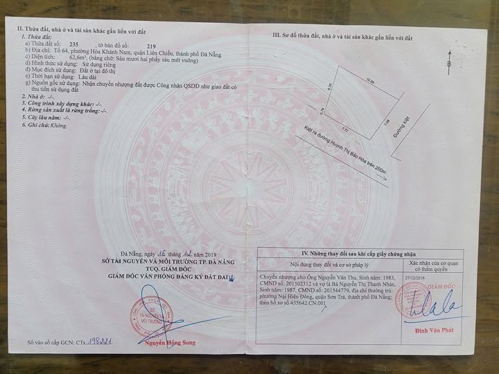 Chào bán lô đất 2 mặt kiệt Khánh Sơn, Nam Cao, thành phố Đà Nẵng, giá 2.15 tỷ