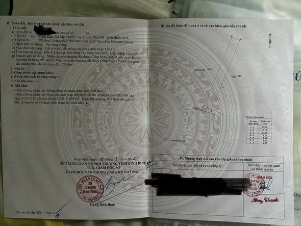 Bán đất huyện Phù Mỹ, tỉnh Bình Định, giá 300 triệu