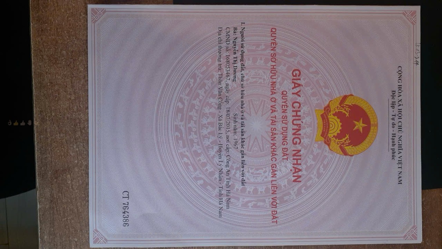 Bán đất nền dự án huyện Lý Nhân, tỉnh Hà Nam, giá 1,92 tỷ