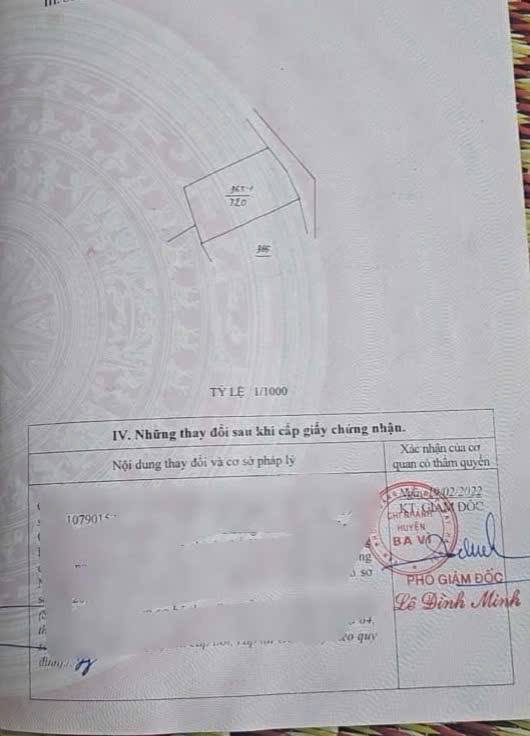 Bán 720m2 có sổ, có thổ cư tại Ba Trại, Ba Vì, Hà Nội