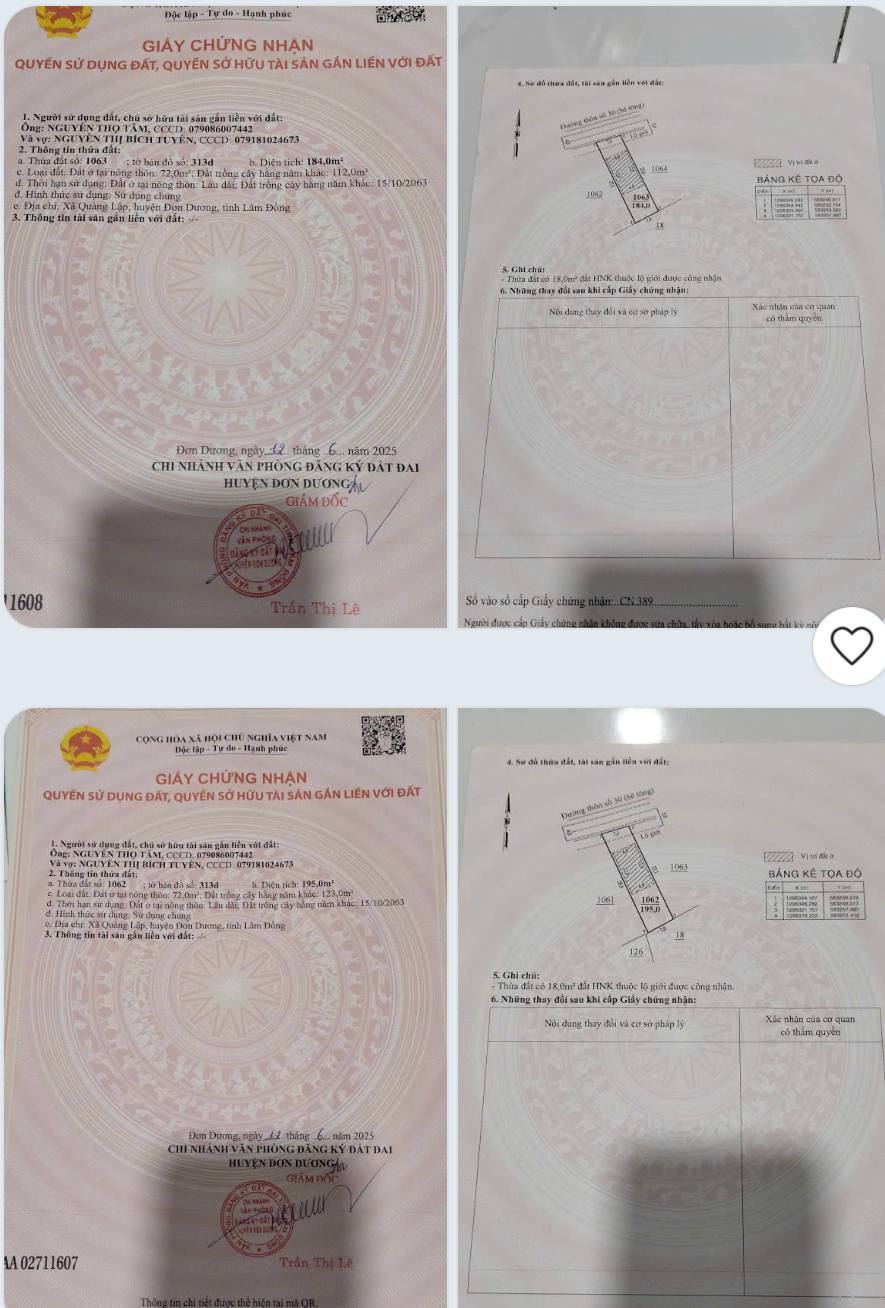 Chính chủ cần bán gấp 2 lô liền kề, đất thổ cư, hẻm xe hơi tới đất, cách trường cấp 3 200m