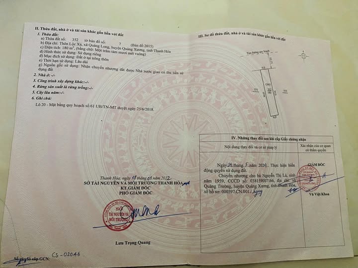 Bán đất huyện Quảng Xương tỉnh Thanh Hóa, giá 1 tỷ