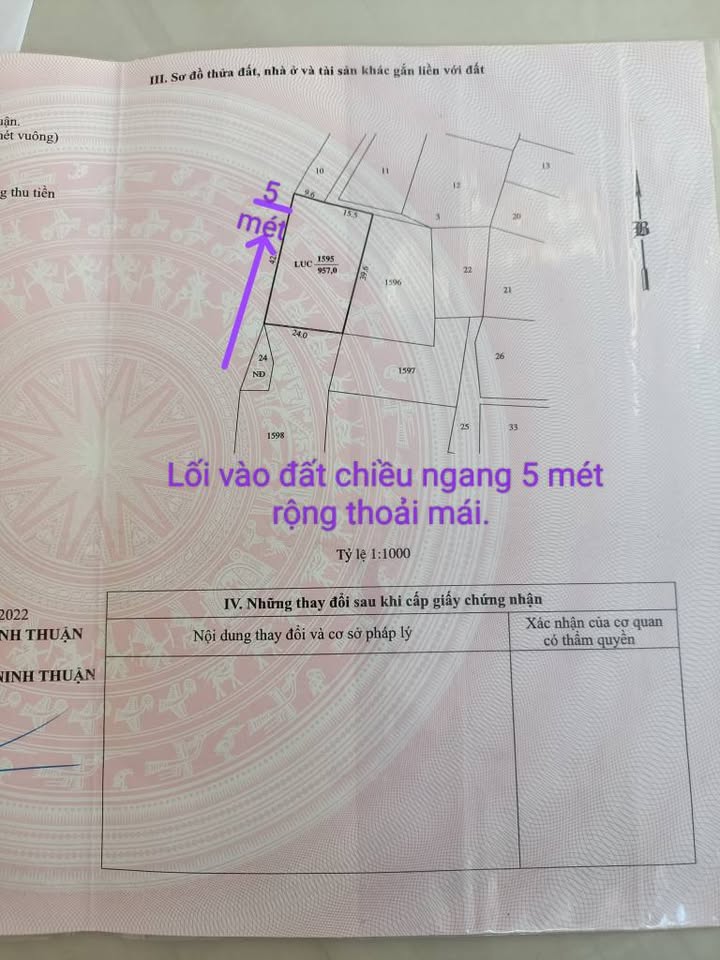 Bán lô đất nông nghiệp gần chợ Mỹ Nghiệp, khu phố 13 Phước Dân, Ninh Phước, giá 600 triệu