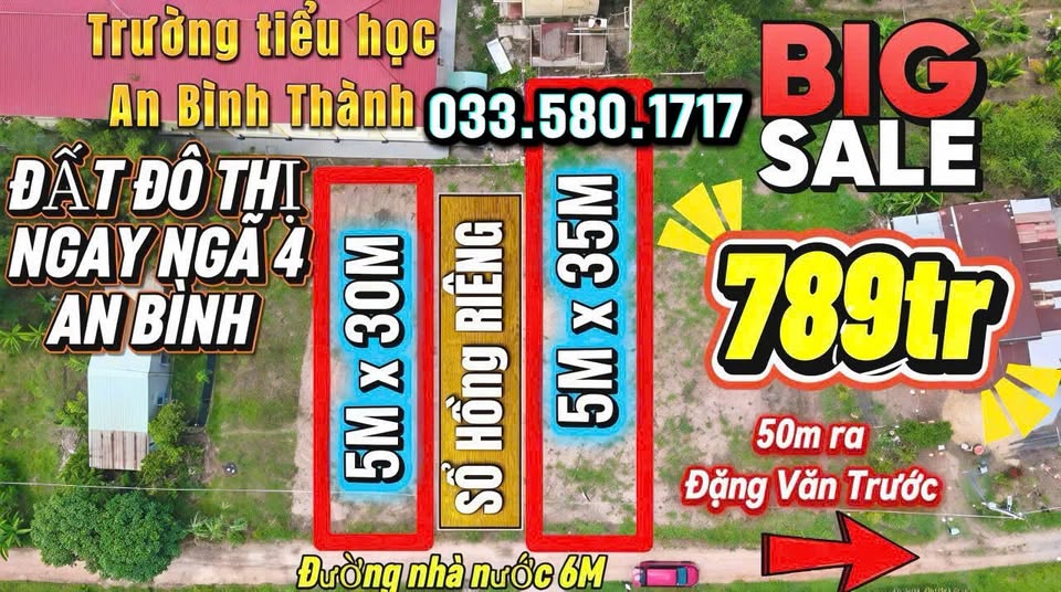 Bán đất ngay trung tâm Trảng Bàng, 210m2, giá 789 triệu