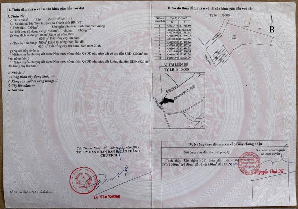 Bán đất xã Tóc Tiên, thành phố Hồ Chí Minh, giá 8,25 tỷ