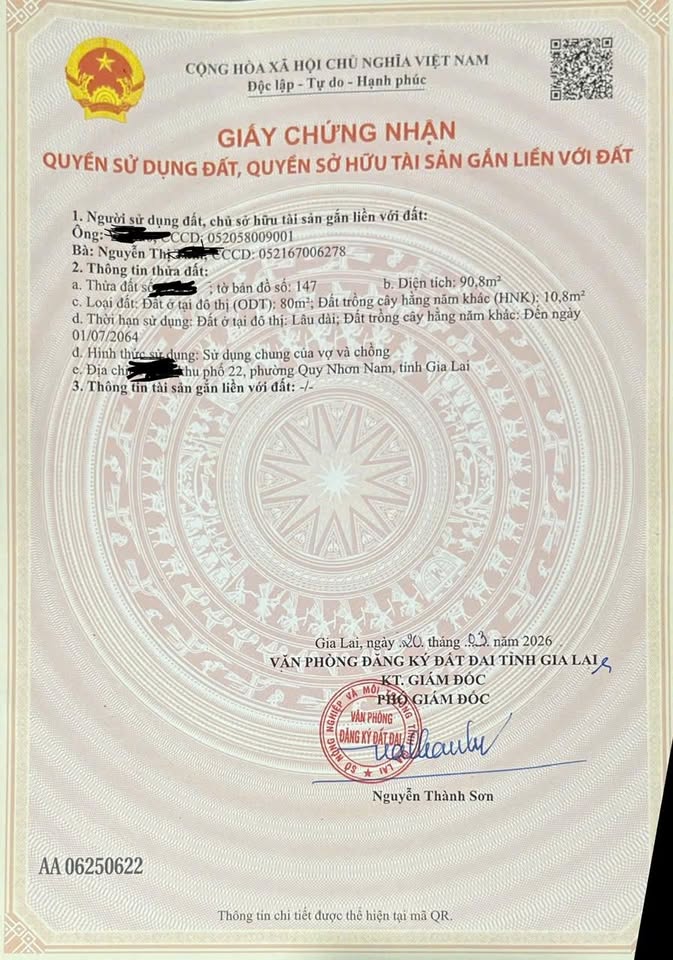 Cần bán lô đất khu vực 2, Quy Hòa, phường Quy Nhơn Nam