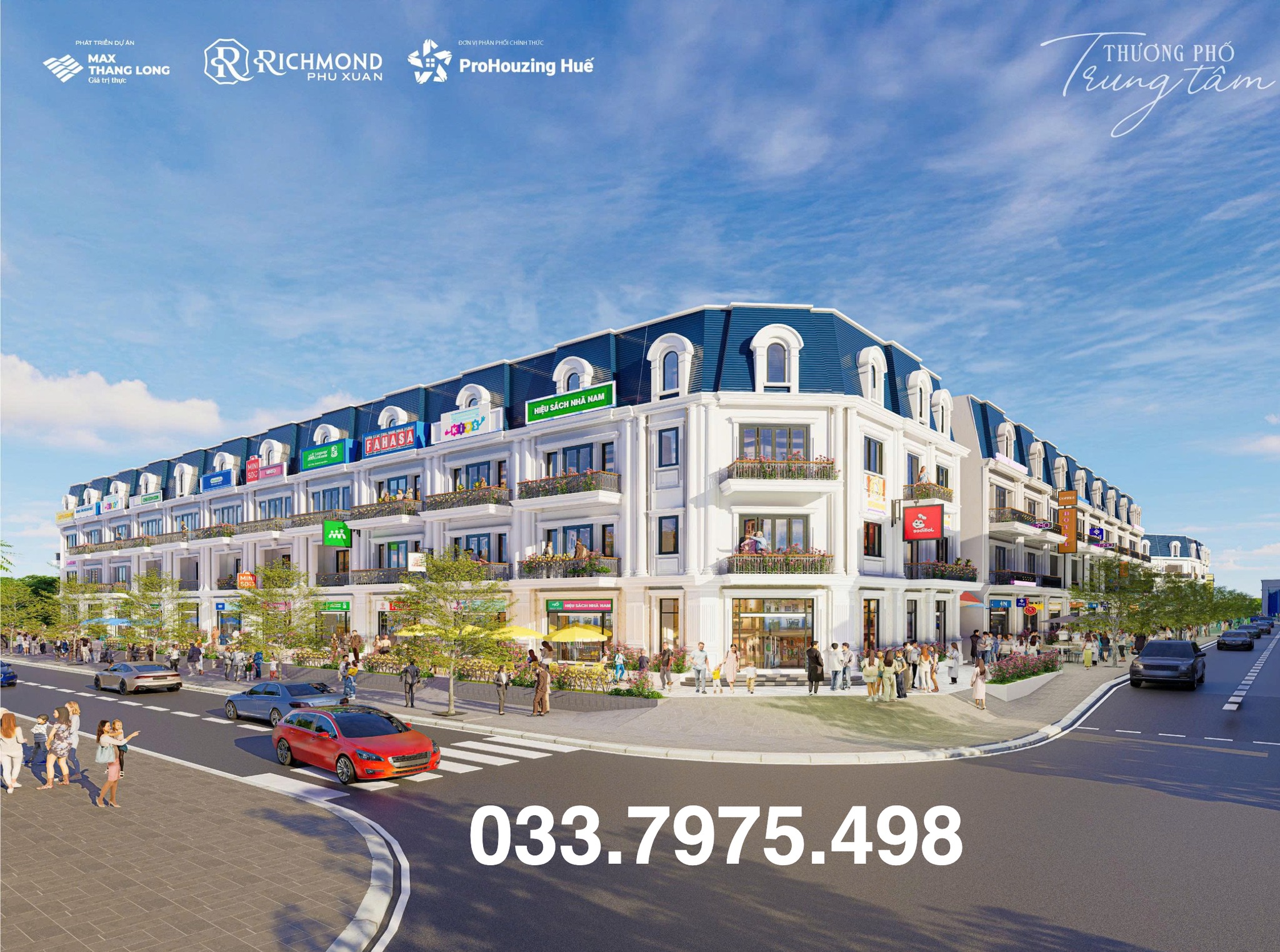 Shophouse tân cổ điển 4 tầng, mặt tiền 6m, đối diện chợ Cống Mới, Huế