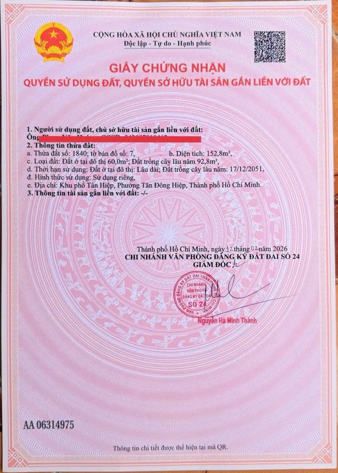 Ba lô đất vàng Tân Đông Hiệp, Bình Dương, sổ thơm, giá mềm