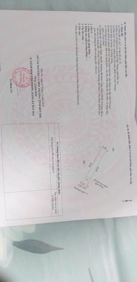 Bán đất huyện Châu Thành tỉnh Bến Tre, giá 1,8 tỷ