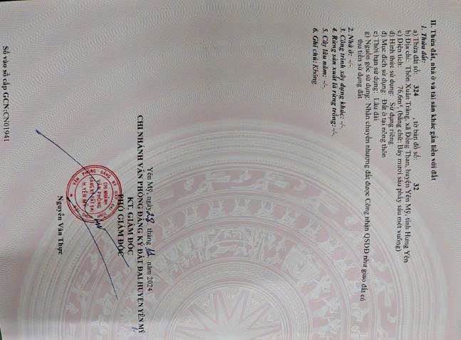 Bán đất huyện Yên Mỹ tỉnh Hưng Yên, giá 1,6 tỷ