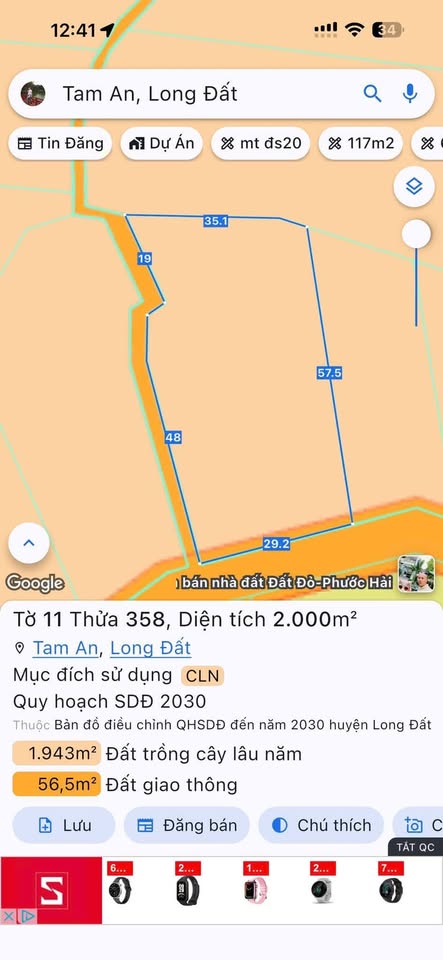 Bán đất huyện Long Điền, tỉnh Bà Rịa, Vũng Tàu, giá 3 tỷ